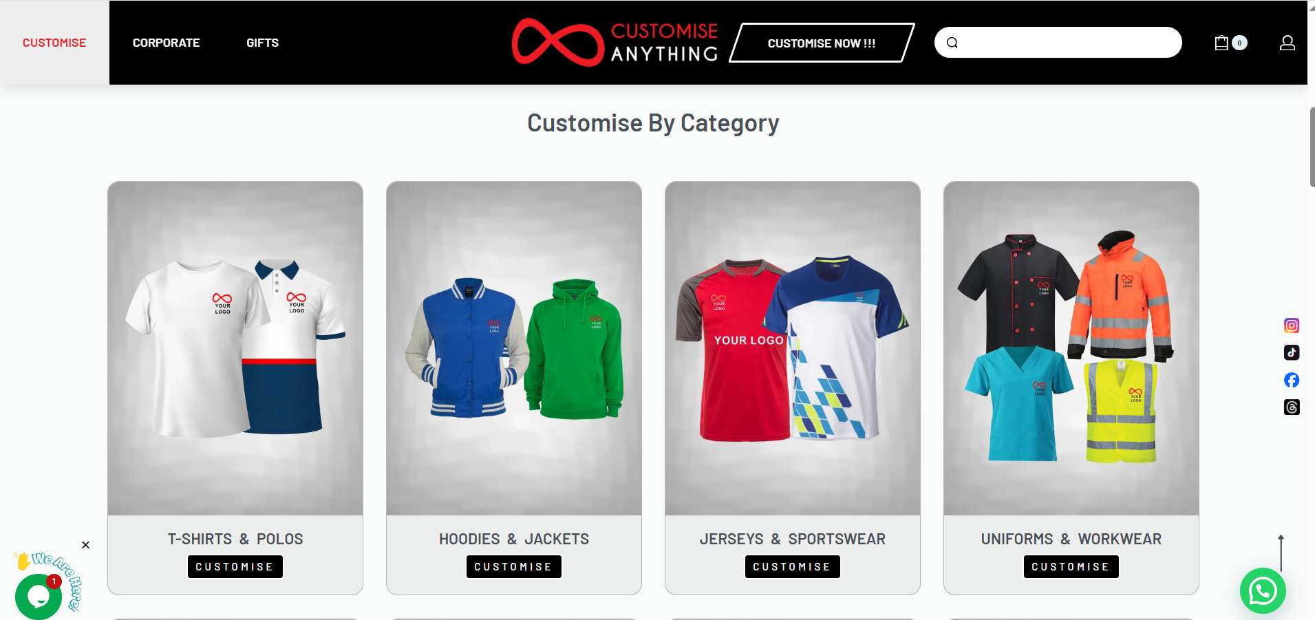 Customise Anything – Product categories